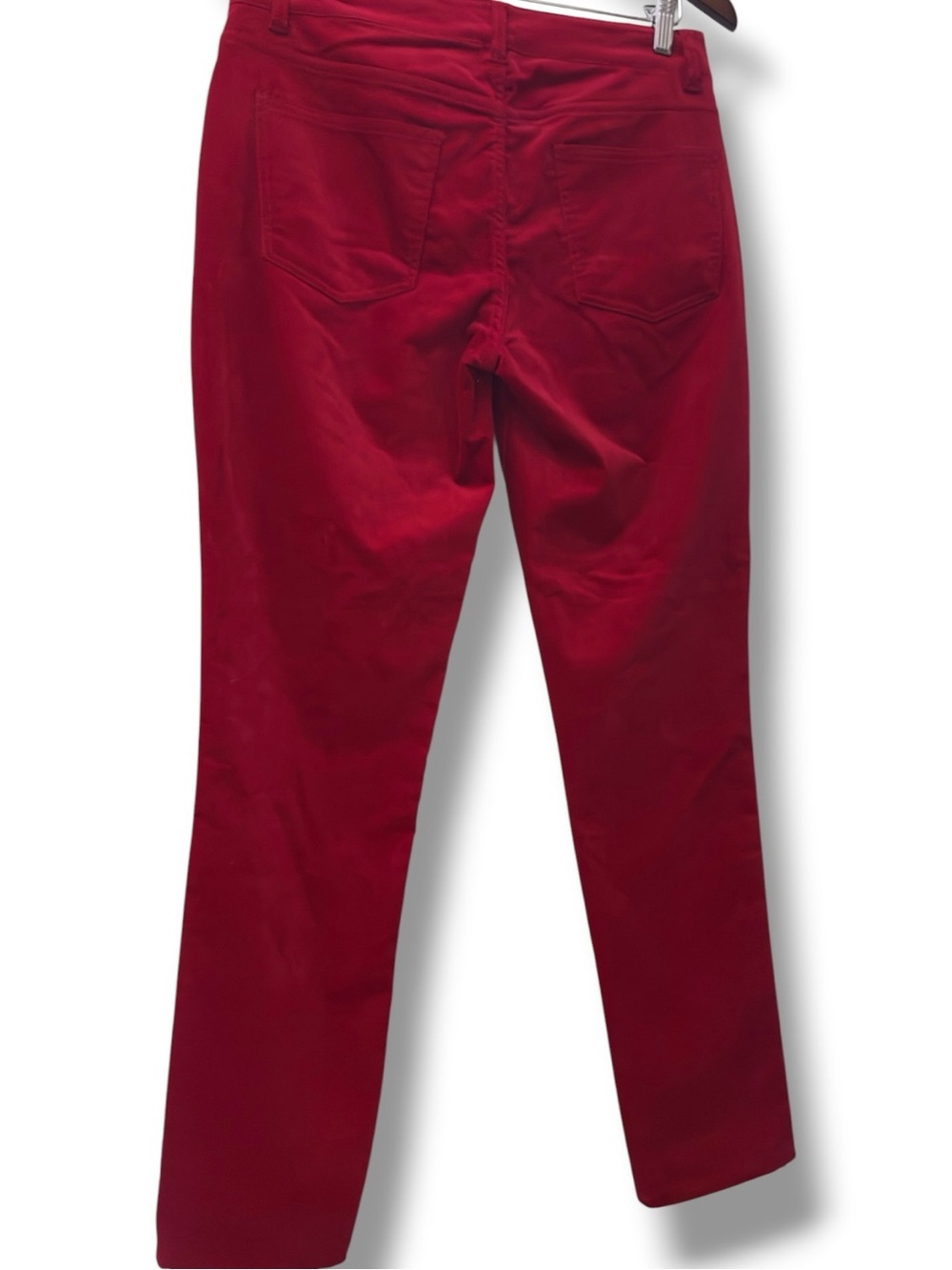 Talbots | NWT 98% Cotton Signature Wine Red     Velour Straight Leg Pants (sz 6) - Picture 3 of 14